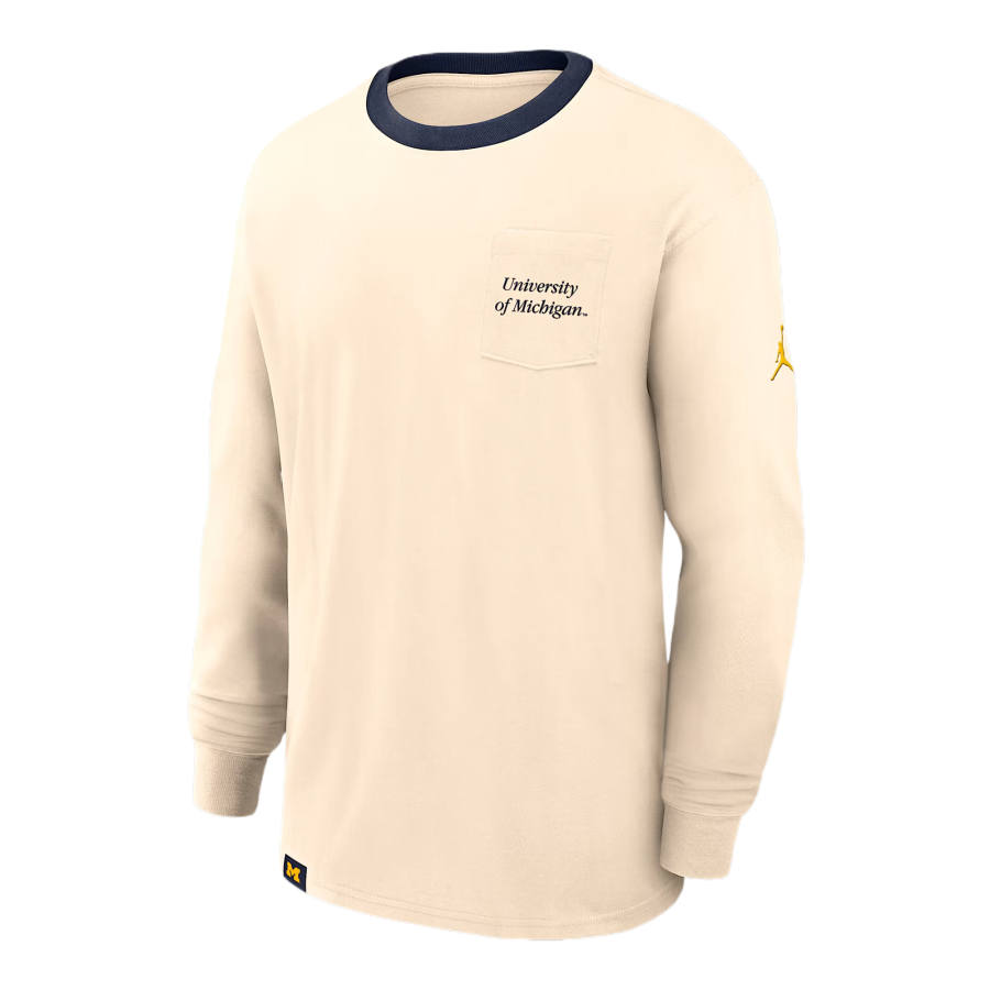 Jordan Jordan Michigan Athletic Prep Max90 Pocket Logo Men's Jordan Brand College Long-Sleeve T-Shirt