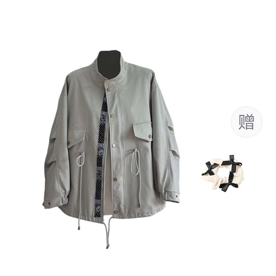 CPAURA Coats Women's Plaster+Bowknot Hair Tie Comes With Lapel Moderate