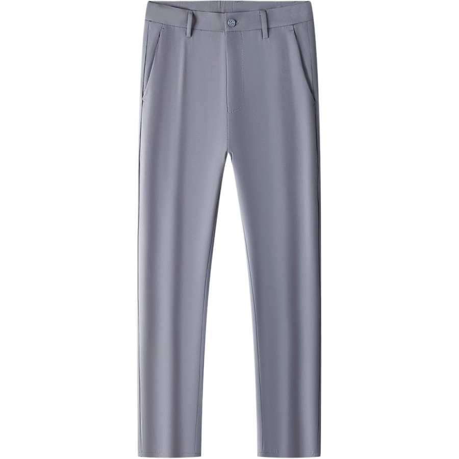 Hodo Casual Pants Men's Gray Moderate Straight Fit Pants