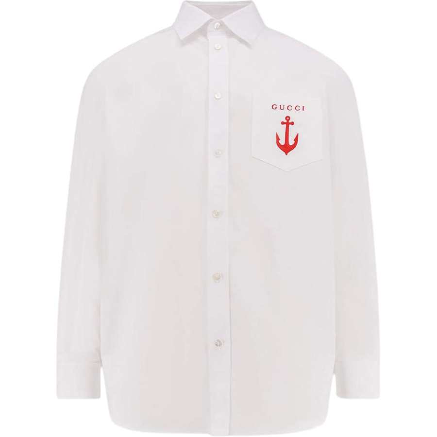 GUCCI Embroidery Long Sleeve Poplin Shirt