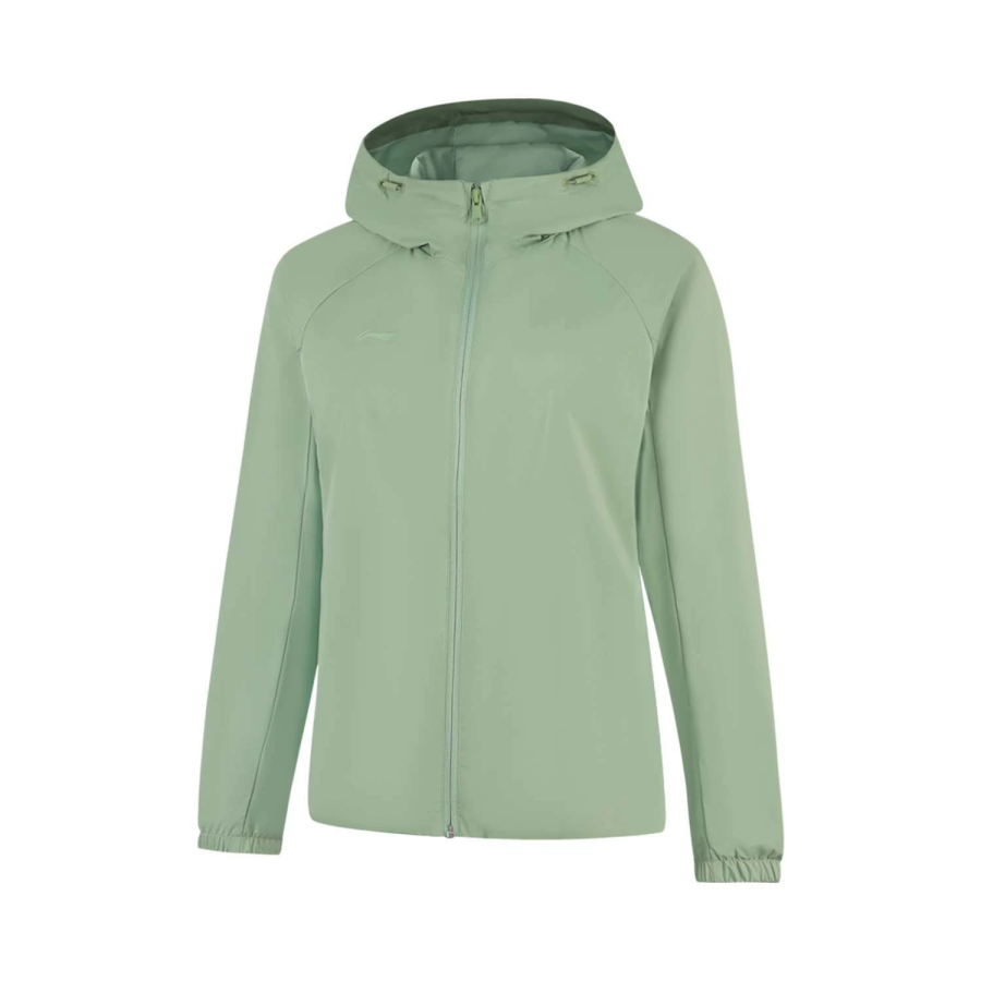 Li-Ning Li Ning Trench Coats Women's Pea Green Hooded Moderate