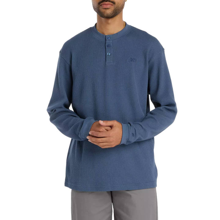 New Balance New Balance Numeric Waffle Knit Long Sleeve Henley T Shirt Men's