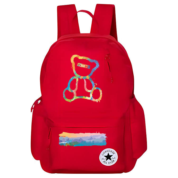 Converse Converse Zip Closure Polyester Basketball Backpack Unisex Red