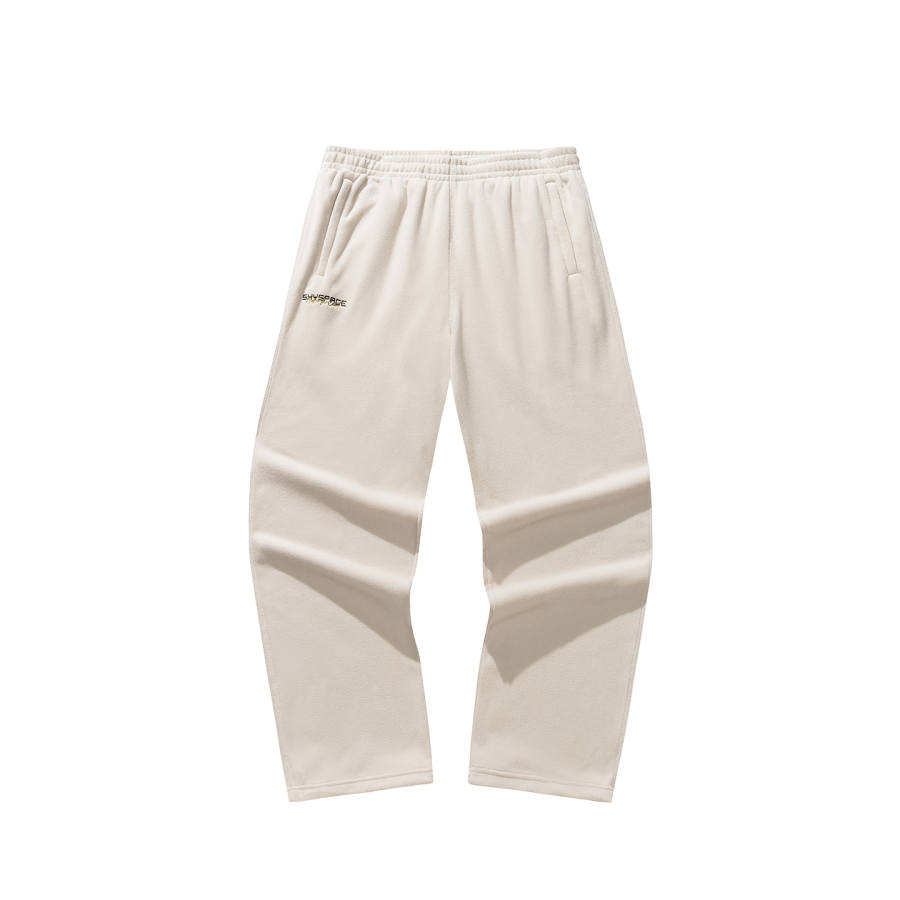 ANTA Knitted Sweatpants Men's Light Sand Khaki 1 Moderate Straight Fit Pants