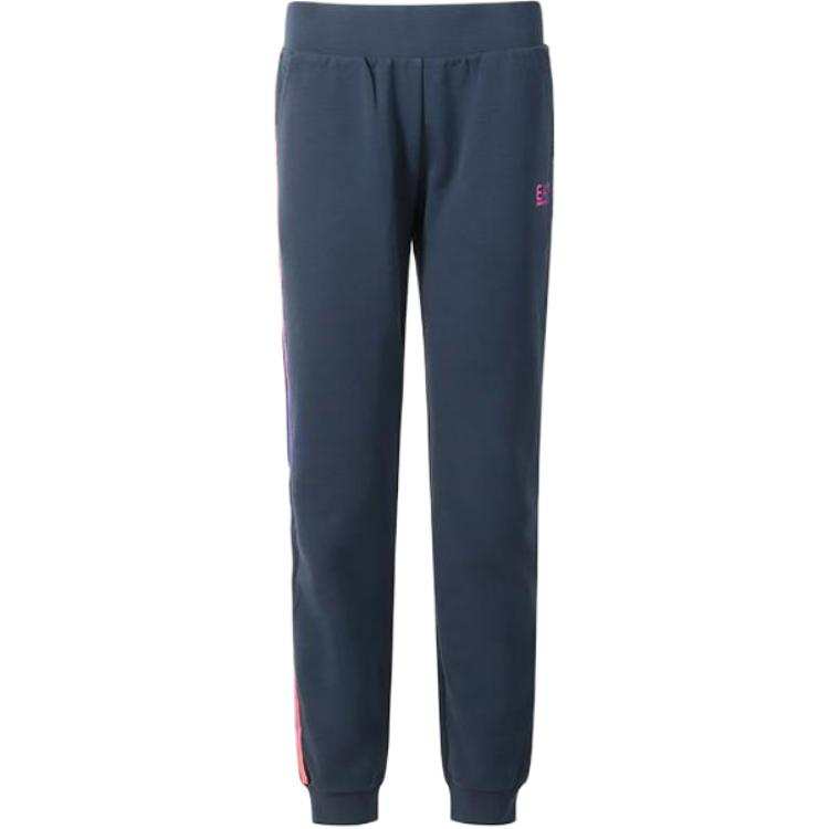 EMPORIO ARMANI EA7 FW22 Knitted Sweatpants Women's Marine Blue
