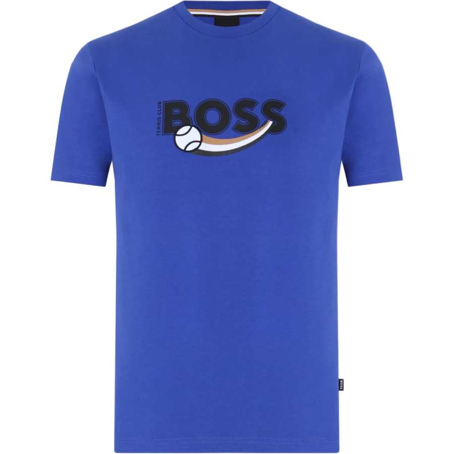 HUGO BOSS T Shirts Men's Dark Blue Crew Neck Moderate Straight Fit