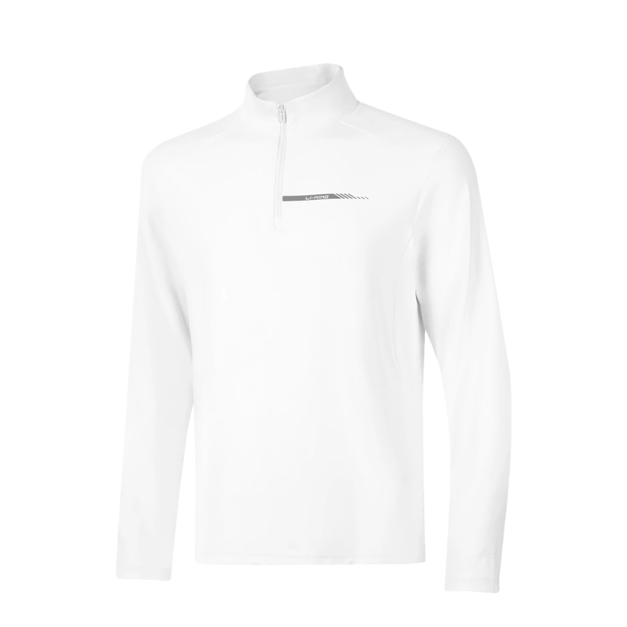 Li-Ning Li Ning T Shirts Men's Standard White Stand Collar Moderate