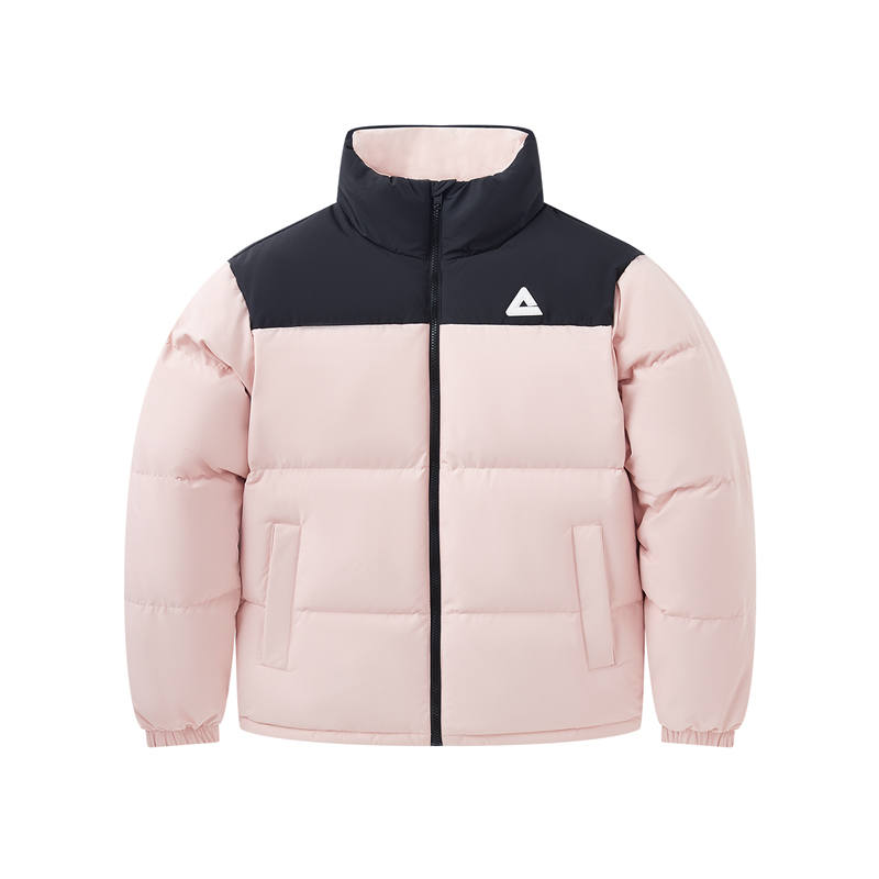 PEAK PEAK Down Jackets Unisex Pink Stand Collar Thickened