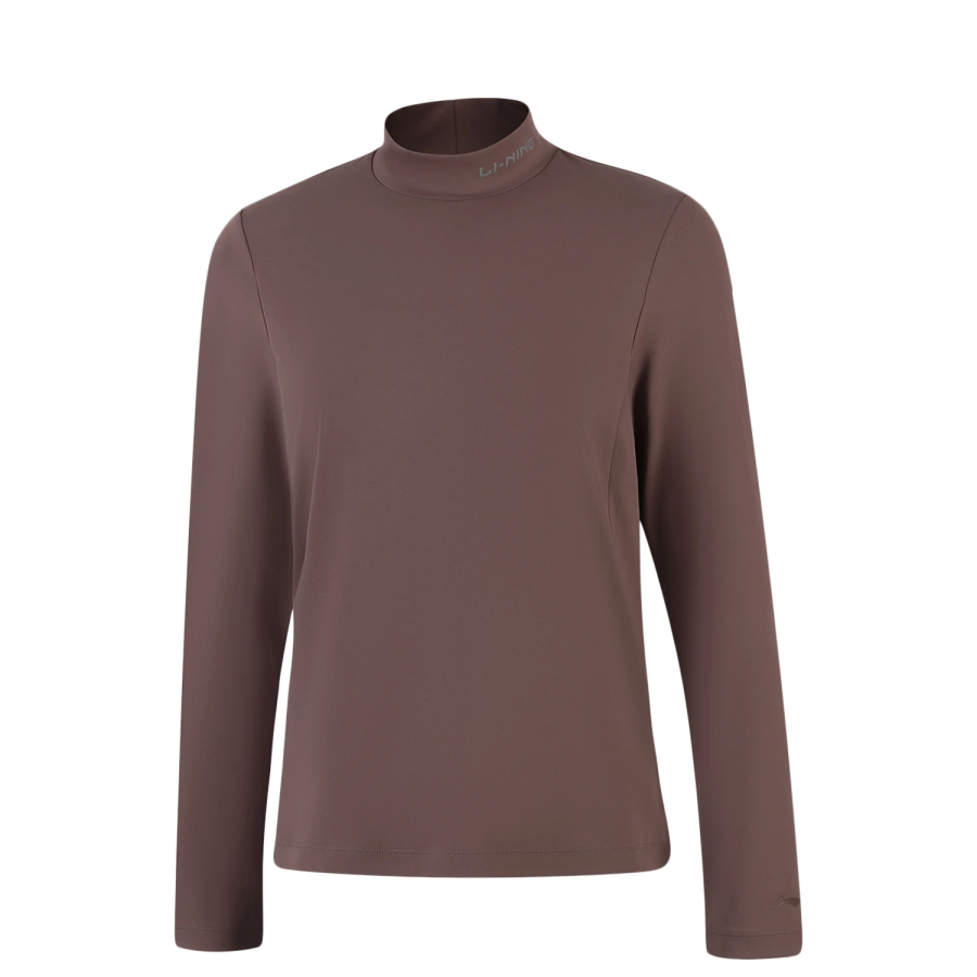 Li-Ning Li Ning T Shirts Women's Agarwood Umber Stand Collar Moderate