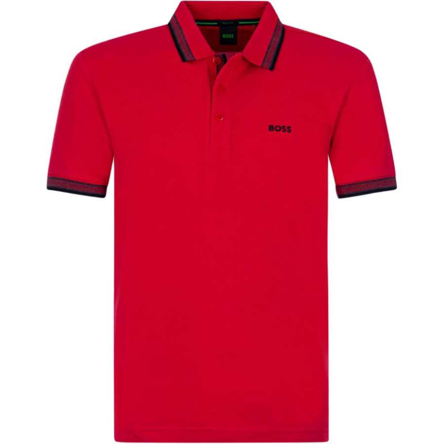 HUGO BOSS Men's Paddy Pique Polo Shirt Red
