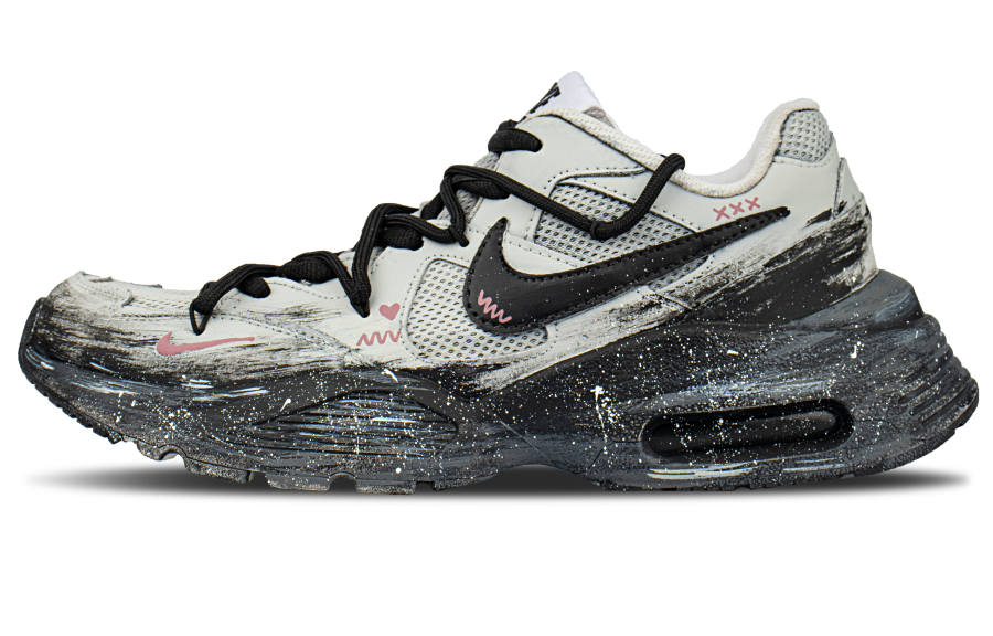 Nike Nike Air Max Fusion Textile, Synthetic Leather Cushioning Low top Casual Shoes Unisex Black