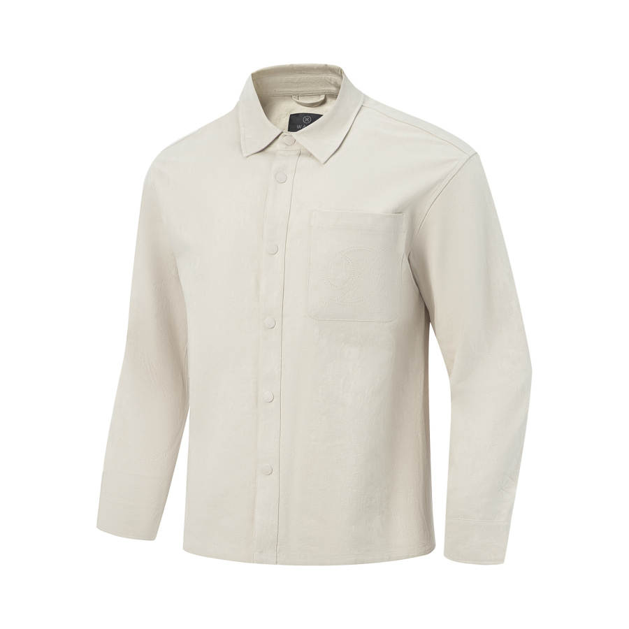 Li-Ning Li Ning Jackets Men's Gravel White Gray Lapel Moderate Other