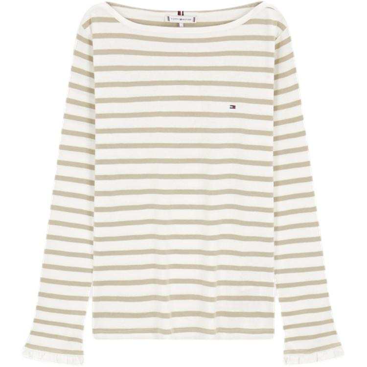 Tommy Hilfiger T Shirts Women's Boat Neck Moderate Straight Fit