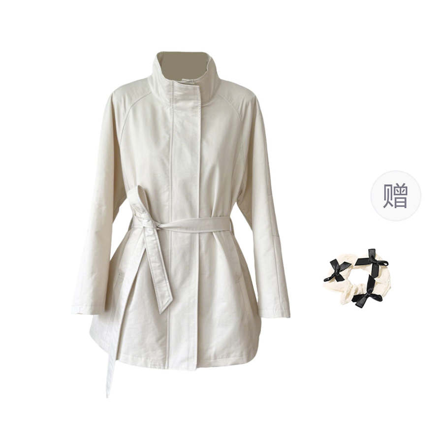 CPAURA Jackets Women's Image Color+Bowknot Hair Tie Comes With Stand Collar Moderate Other
