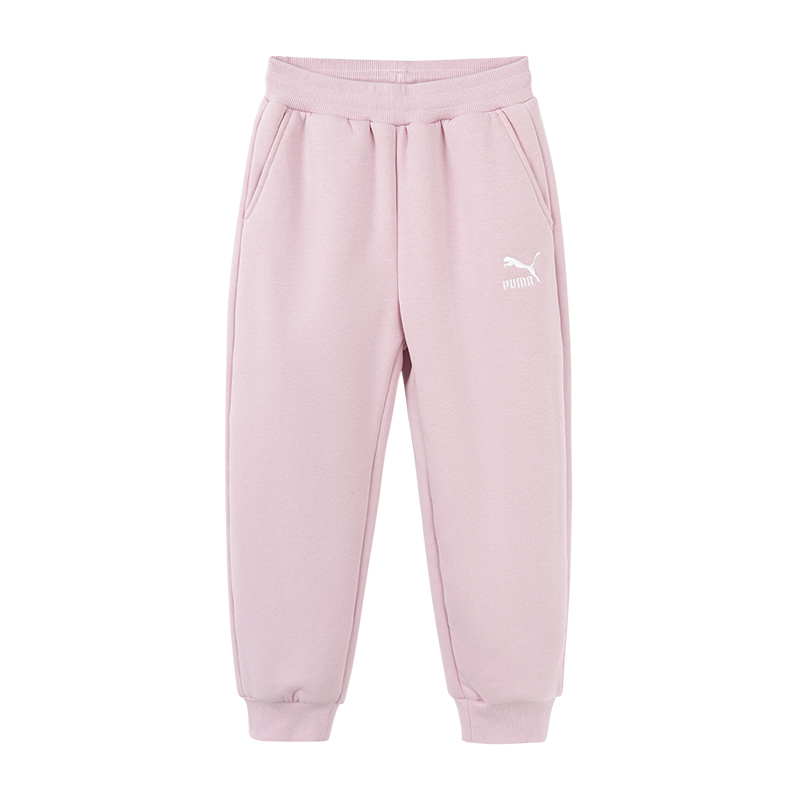 PUMA Knitted Sweatpants Sportstyle Meowvelous Collection, Thermal Fashion Fleece Lined Elastic Cuff Kids'