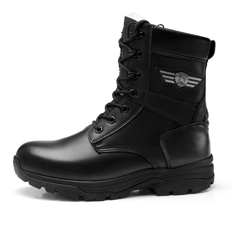 QIANGREN 3515 Wool Lined Boots Thickened And Fleece Lined Boots Genuine Leather Cold Resistant Northeast Snow Boots