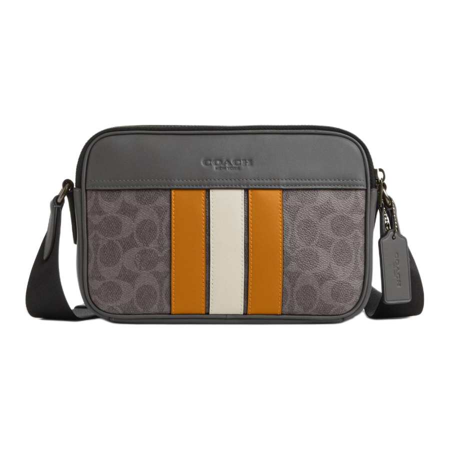 COACH Graham Cow Leather With Artificial Leather Shoulder Bag, Crossbody Bag Medium Women's Gray