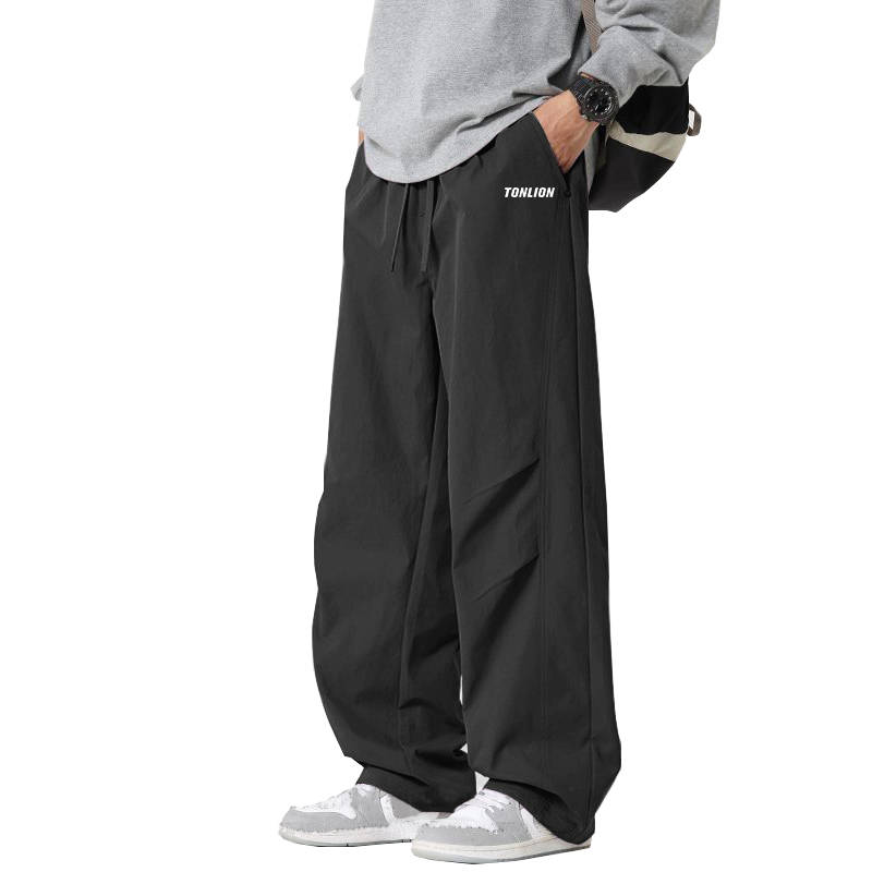 Tonlion Casual Pants Unisex Moderate Parachute Pants