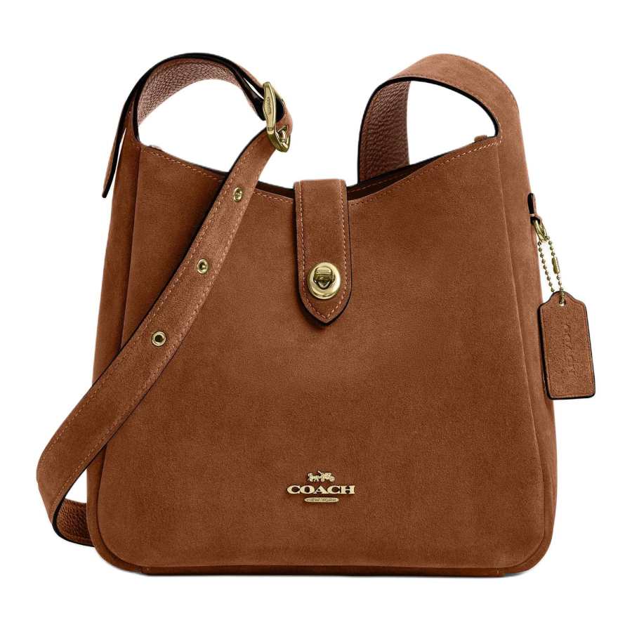 COACH Hadley Cow Split Leather Crossbody Bag, Shoulder Bag Medium Women's Yellow Ochre