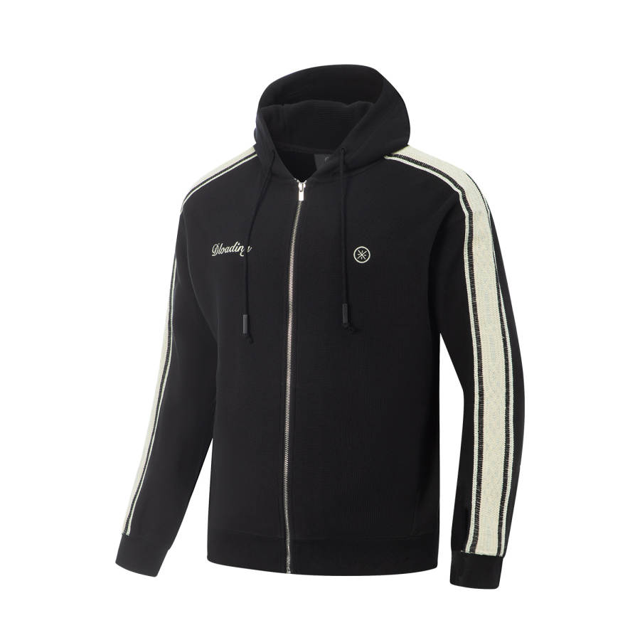 Li-Ning Li Ning Sweatshirts Men's Black Hooded Moderate Cardigan