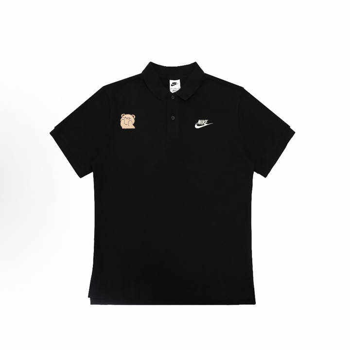 Nike Nike Polo Shirts Unisex Black Polo Collar Moderate Straight Fit