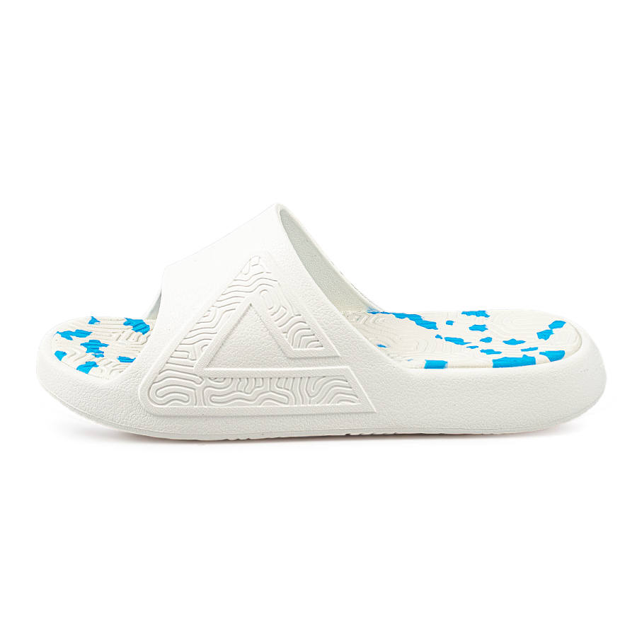 PEAK Taichi Classic Slippers Slip Resistant Odor Resistant Cushioning Slide Slippers Men's Super Light White Blue