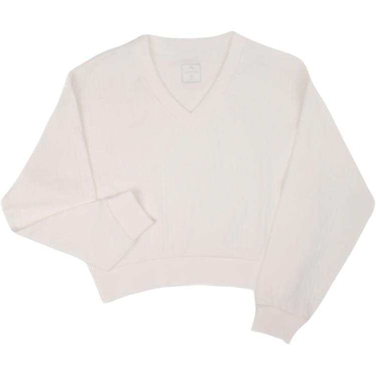 ANTA Anta Pullover Sweatshirt Minimalist Style Top Women's Papyrus White