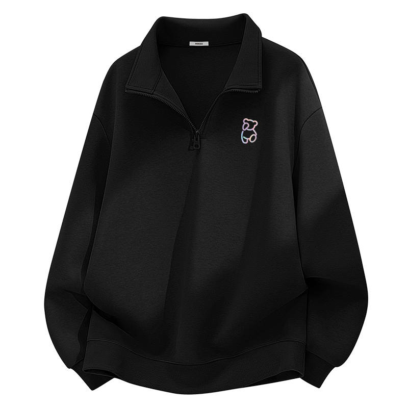 MINISO Sweatshirts Unisex Stand Collar Moderate Heavyweight