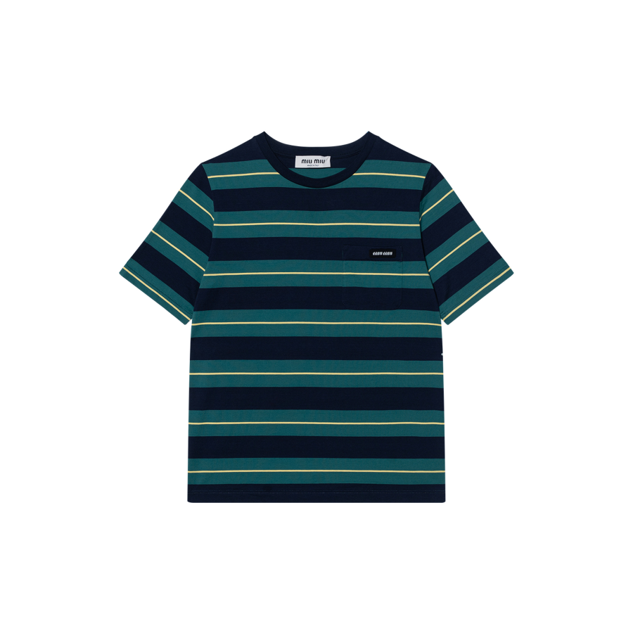 MIU MIU T Shirt Women's Blue Green Slim Fit