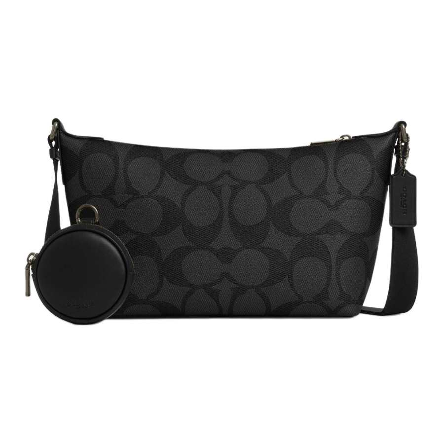 COACH COACH Artificial Leather Shoulder Bag, Crossbody Bag Medium Men's Black