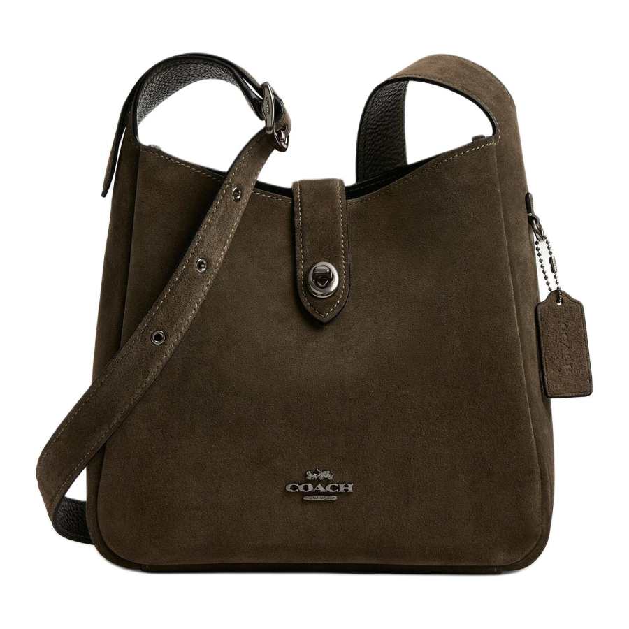 COACH Hadley Cow Leather Shoulder Bag, Crossbody Bag Medium Women's Army Green