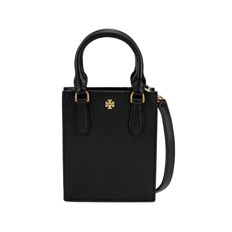 TORY BURCH Emerson Adjustable Detachable Strap Cow Leather Handbag Mini Women's Black
