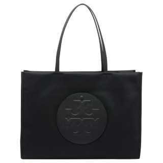 TORY BURCH Ella Fabric+Artificial Leather Shoulder Bag Women's Black