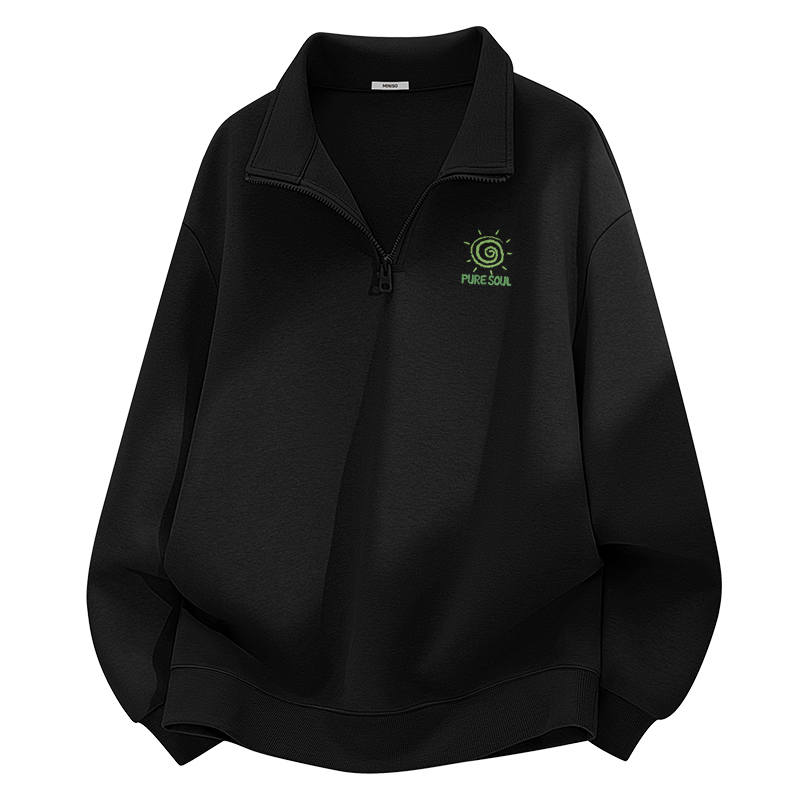 MINISO Sweatshirts Unisex Stand Collar Moderate Heavyweight