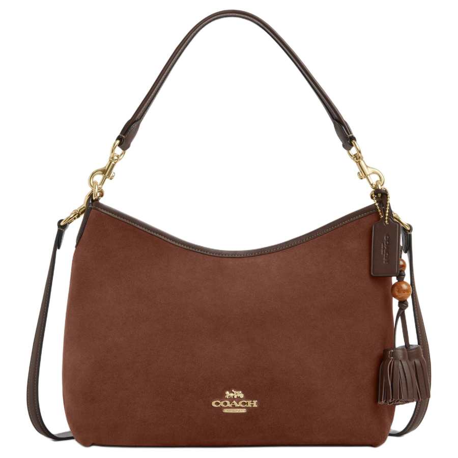 COACH Laurel Cow Leather Crossbody Bag, Shoulder Bag Large Women's Brown