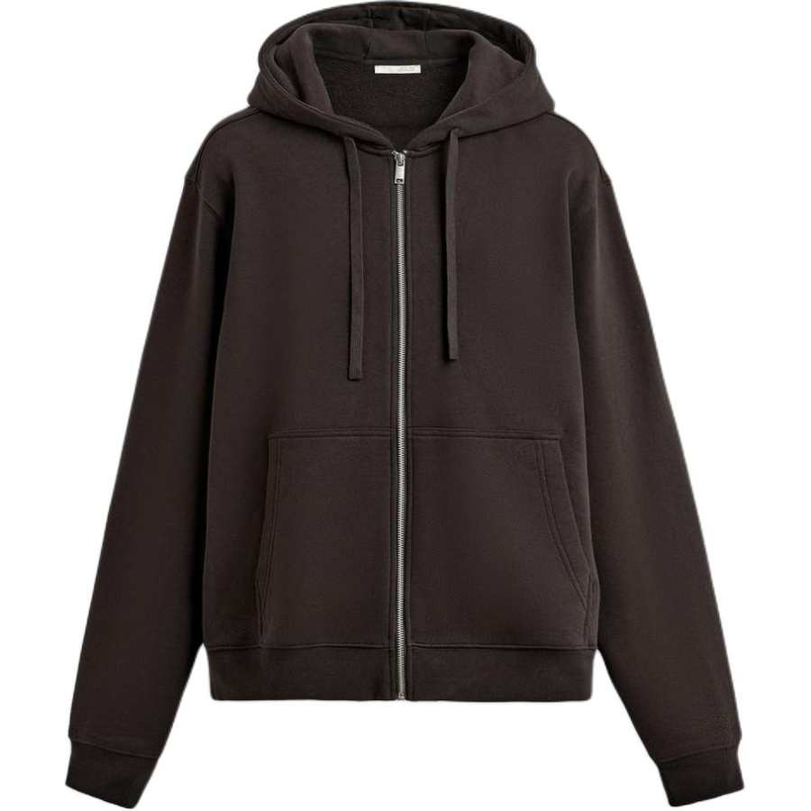 ZARA Sweatshirts Men's Dark Brown Hooded Moderate