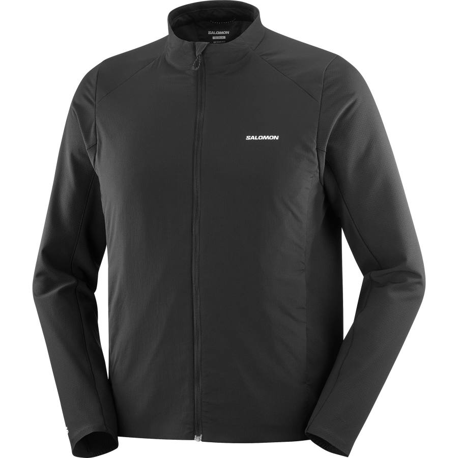 SALOMON Mountain Jackets Men's Black Stand Collar Moderate Straight Fit