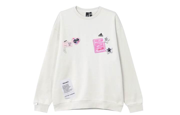 Adidas Adidas LABEL Sweatshirts Unisex White Crew Neck Moderate Regular