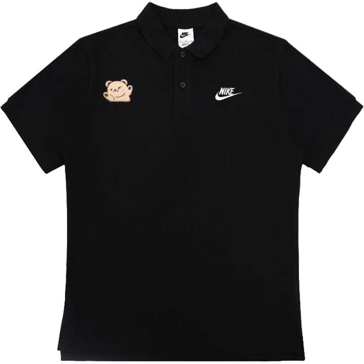 Nike Nike Polo Shirts Unisex Black Polo Collar Moderate Straight Fit