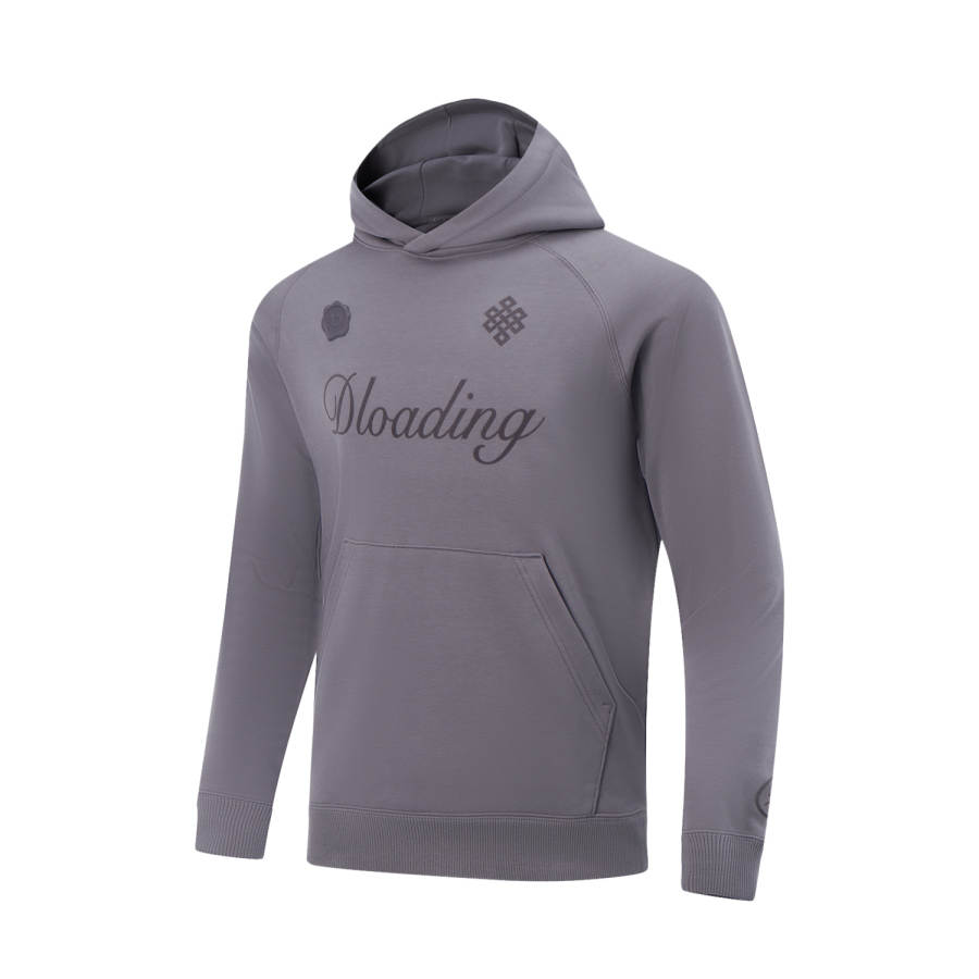 Li-Ning Li Ning Sweatshirts Men's Carbon Gray Purple Hooded Moderate Regular