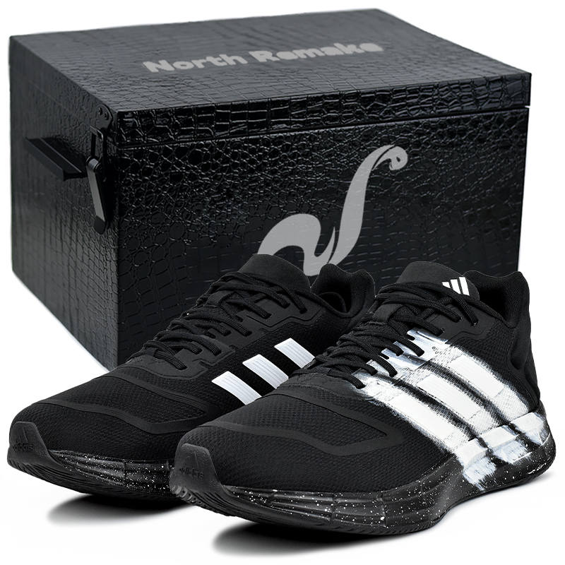 Adidas Adidas Duramo 10 Abrasion Resistant Low top Running Shoes Men's Black White