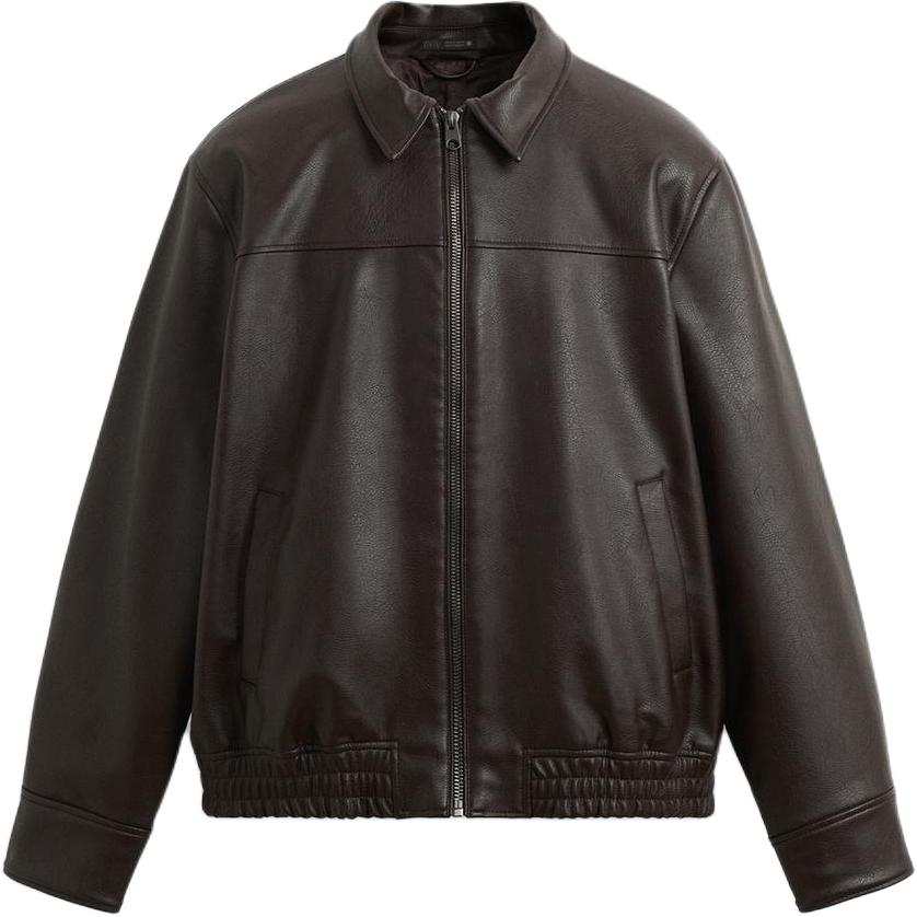 ZARA ZARA Jackets Men's Chocolates Brown Lapel Moderate Pilot