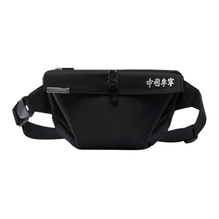 Li-Ning Li Ning Polyamide One Shoulder Crossbody Sling Bag, Fanny Pack Regular Unisex Black