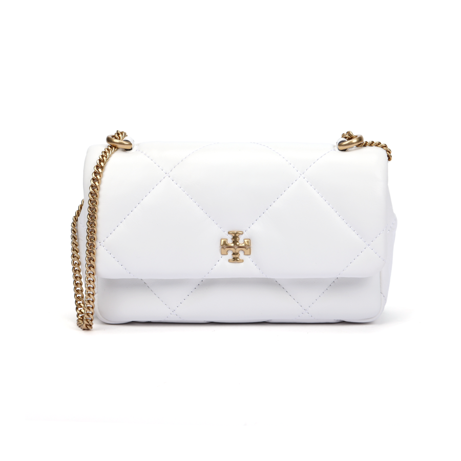 TORY BURCH TORY BURCH Mini Kira Diamond Quilt Flap Bag Blanc