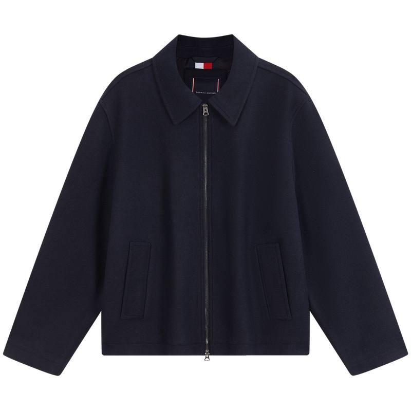 Tommy Hilfiger Coats Men's Navy Blue DW5 Lapel Moderate
