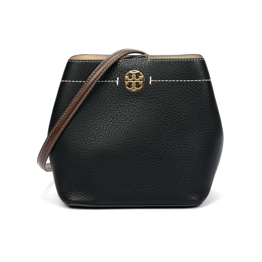 TORY BURCH Leather Shoulder Bag, Crossbody Bag Women's Black & Brown