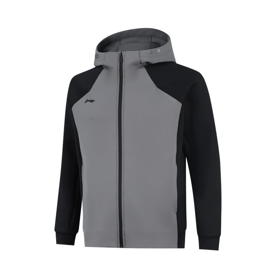 Li-Ning Li Ning Sweatshirts Men's Black/Elegant Gray Hooded Moderate Cardigan