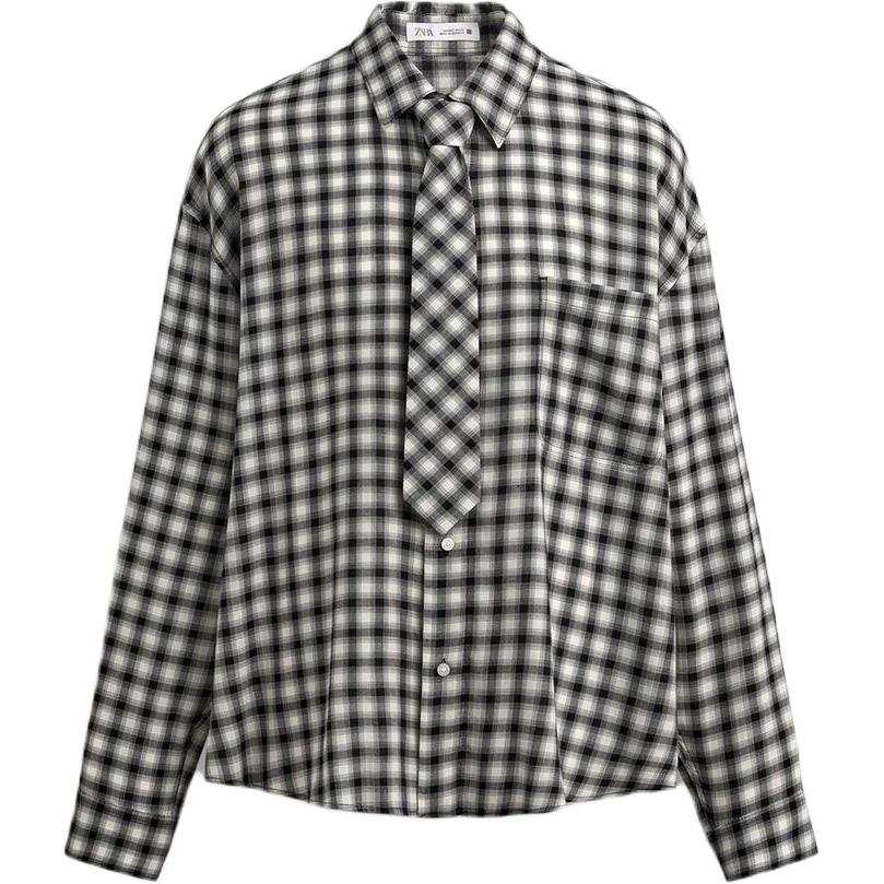 ZARA ZARA Shirts Men's Black/White Lapel Moderate
