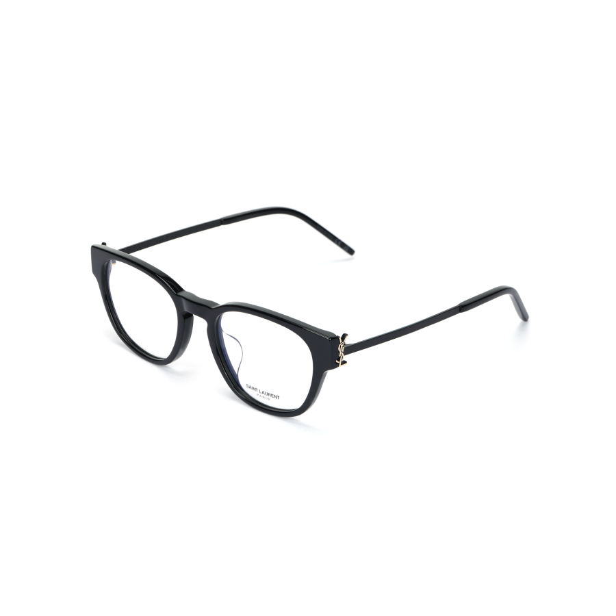 SAINT LAURENT Capsule Cat Eye Eyeglass Frames Unisex Black With Gold Logo