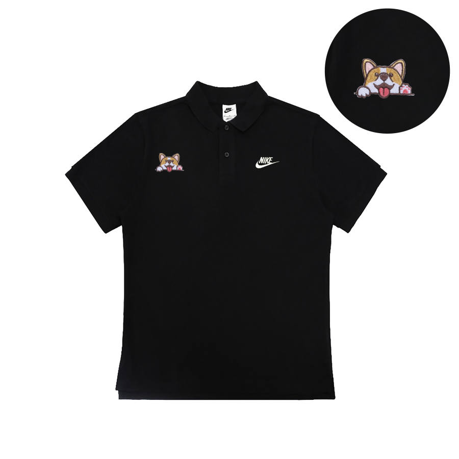 Nike Nike Polo Shirts Unisex Black Polo Collar Moderate Straight Fit